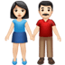 👫🏻 woman and man holding hands: light skin tone display on Apple